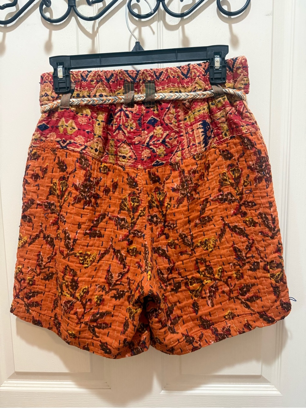 Free People Orange Patterned Women Shorts - Picture 7 of 11